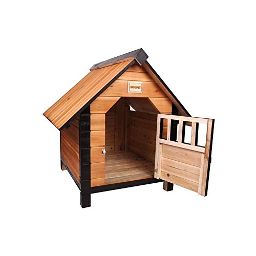 JTKDL Casas de Madera del Perro al Aire Libre con Aislamiento, Resistente a la Intemperie Casas de Perro Exterior con Puerta de Madera Lindo caseta de Perro al Aire Libre a Prueba de Lluvia de Madera