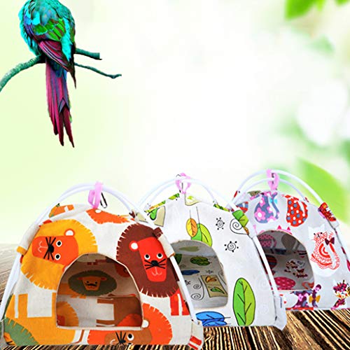 Judyd Bird Nest Hut Hamaca Casa Parrot Habitat Cueva Tienda Colgante Periquito Cama para Dormir, Lion Parrot Tent Canvas Nido para Mascotas pequeño, León