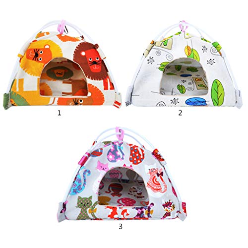 Judyd Bird Nest Hut Hamaca Casa Parrot Habitat Cueva Tienda Colgante Periquito Cama para Dormir, Lion Parrot Tent Canvas Nido para Mascotas pequeño, León