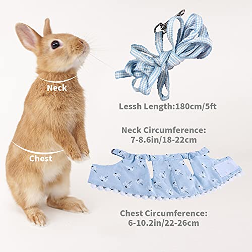 Juego Correa y Arnés Ajustable para Animales Pequeños, Correa Material Poliéster Elasticidad Larga 1.8m, Correa Camisa Algodón Flexible y Cómoda para Conejo, Hámster (Rosado)