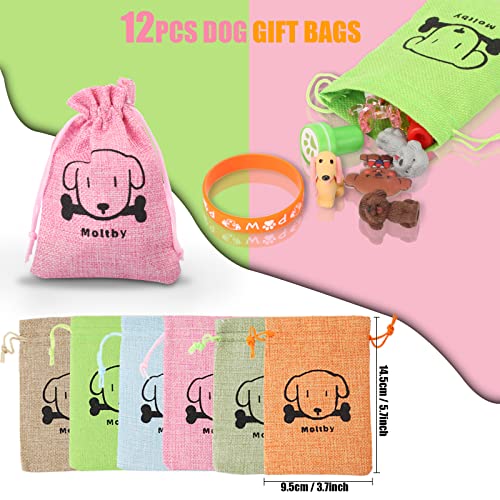 Juego de 134 Piezas Favores de Fiesta de Pata de Perro, Pulsera con Estampado de Pata de Perro, Llavero, Broche, Pegatinas, Gomas de Borrar, Bolsa de Regalo para Cachorros para Niños y Niñas