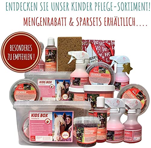 Juego de chucherías para Caballos + Spray de Purpurina para Caballos (Spray para la Cola) Rosa + Aroma para Caballos y Ponis I Contenido Caja de Limpieza I Accesorios de Cuidado de Caballos 2 pz