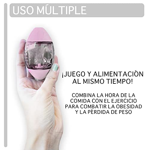 Juego Interactivo Para Perros y Gatos que Aumenta la Actividad Física de Su Mascota. Dispensador de Comida para Mascotas con Dosificador de Pienso Antivoracidad. (rosa-morado)