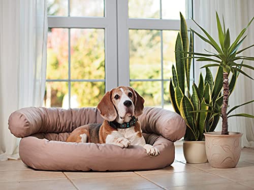 Juelle Sofá para perros pequeños – Sofá para perros pequeños, funda extraíble, lavable a máquina, cama mullida, sillón para perros Santi S – XXL (tamaño: S – 70 x 50 cm, naranja)