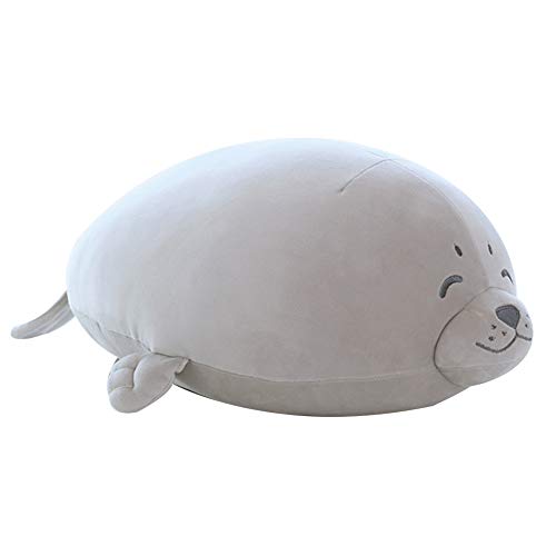 Juguete De La Felpa, Decoración De La Silla del Sofá del Juguete De Los Niños del Cojín De La Muñeca De La Felpa Rellena Animal Lindo del León Marino Gris 30cm