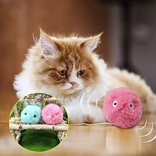 Juguete de Peluche de Bola Interactiva para Gatos, Ola de Hierba Gatera para Gatos de Hierba Gatera con 3 Sonidos Realistas de Canto de Animales Incluyen Rana de Pájaro Y Críquet Divertido Gatito