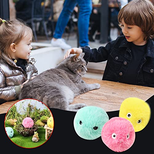 Juguete de Peluche de Bola Interactiva para Gatos, Ola de Hierba Gatera para Gatos de Hierba Gatera con 3 Sonidos Realistas de Canto de Animales Incluyen Rana de Pájaro Y Críquet Divertido Gatito