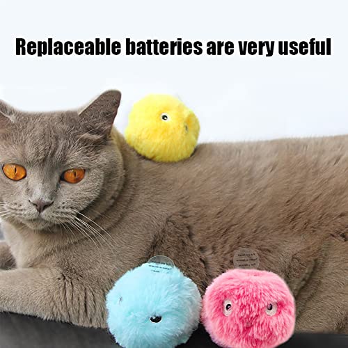 Juguete de Peluche de Bola Interactiva para Gatos, Ola de Hierba Gatera para Gatos de Hierba Gatera con 3 Sonidos Realistas de Canto de Animales Incluyen Rana de Pájaro Y Críquet Divertido Gatito