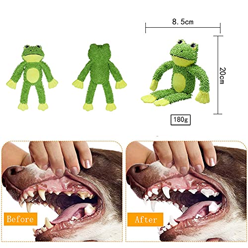 Juguete de peluche para perro, juguete masticable para aburrimiento, juguete de perro destructible, con relleno, rana suave, juguete interactivo para cachorros, pequeños, medianos y grandes