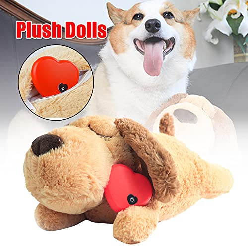 Juguete para cachorros con latido del corazón, animales de peluche, juguetes para perros para aliviar la ansiedad por separación, perros pequeños, alivio de la ansiedad, juguete de ayuda para dormir