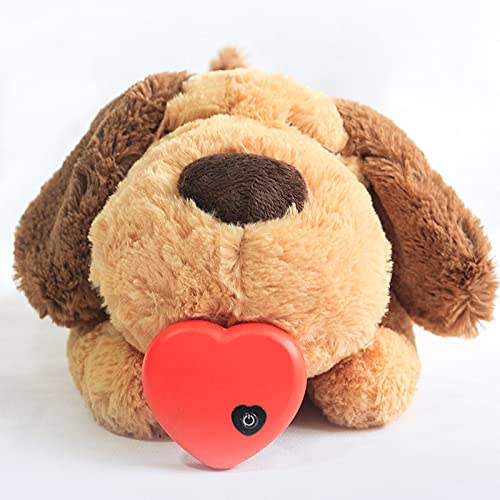 Juguete para cachorros con latido del corazón, animales de peluche, juguetes para perros para aliviar la ansiedad por separación, perros pequeños, alivio de la ansiedad, juguete de ayuda para dormir