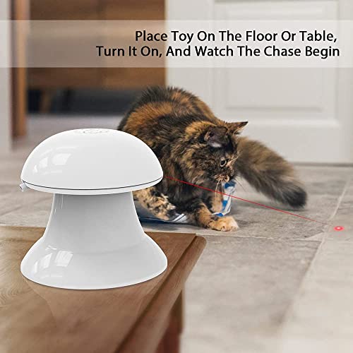 Juguete para Gatos 2 en 1 Luz giratoria automática Juguete de pluma interactivo Ejercicio seguro de entretenimiento con diseño de rotación de 360 ​​grados con cable de carga USB para gatos y perros