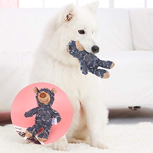 Juguete para Masticar Perro Azul con Forma de Oso púrpura Suave de Dibujos Animados, Juguete para Perro de Peluche, para Juguete para Perro, Mascota(Blue)