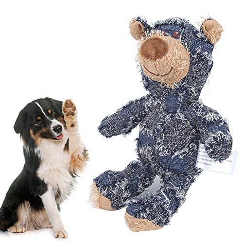 Juguete para Masticar Perro Azul con Forma de Oso púrpura Suave de Dibujos Animados, Juguete para Perro de Peluche, para Juguete para Perro, Mascota(Blue)