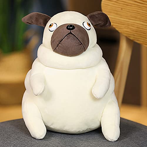 Juguete para Perro de Peluche Pug de 15/30 cm, Almohada para el Cuerpo, Juguete para Perro de Peluche, Bonito Juguete para Perro Blanco Suave y Esponjoso, Regalo para decoración del hogar