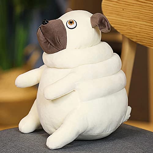 Juguete para Perro de Peluche Pug de 15/30 cm, Almohada para el Cuerpo, Juguete para Perro de Peluche, Bonito Juguete para Perro Blanco Suave y Esponjoso, Regalo para decoración del hogar