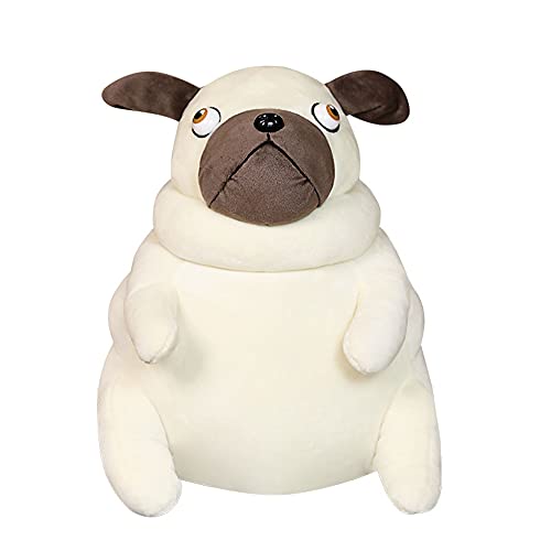 Juguete para Perro de Peluche Pug de 15/30 cm, Almohada para el Cuerpo, Juguete para Perro de Peluche, Bonito Juguete para Perro Blanco Suave y Esponjoso, Regalo para decoración del hogar