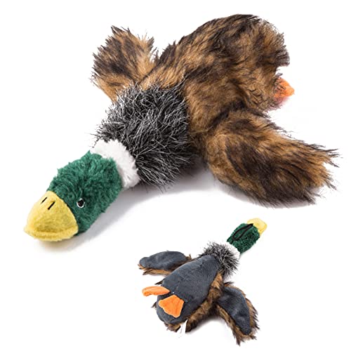 Juguete para Perros, Peluche de Pato chirriante, Juguete Interactivo masticable para el Cuidado Dental con Sonido (Forma de Pato Real)