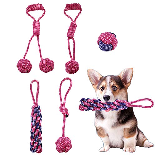 Juguete Perro Cepillo Dientes Perro Juguetes Interactivos para Perros Huesos para Perros Cachorros Molar Cuerda Perro Trenzado Pelota con Cuerda para Perros Large,f