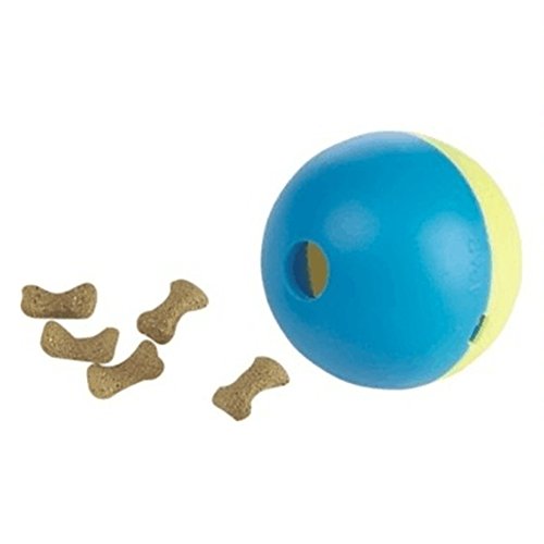 Juguetes para Perro,AZX, Juguete de goma masticar mascotas,Bola interactiva para mascotas,Juguete de Goma,Color Amarillo y Azul