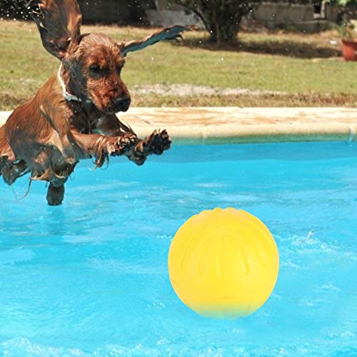 Juguetes para Perros Bolas Sólidas, Duraderas portátiles EVA Amarillo Sólido Resistente a la mordedura Mascota Flotante Entrenamiento para Perros Pelota para Masticar Juguetes