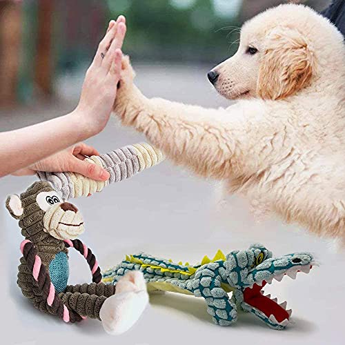 Juguetes para perros chirriantes, juguetes de peluche para perros, juguetes para perros, juguetes para masticar interactivos y duraderos para cachorros y perros pequeños, juguetes para jugar (MONO)