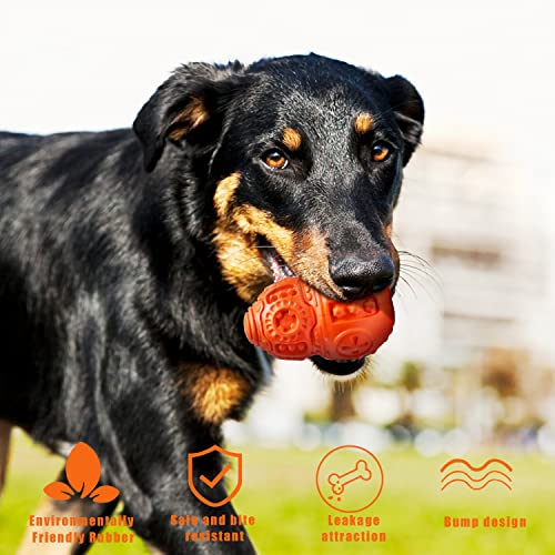 Juguetes para Perros, Juguete Perro Resistentes Pelota Perro Fuertes para Perros Grandes Pequeños Medianos Morder Interactivos Dispensador Comida (Rojo 2)