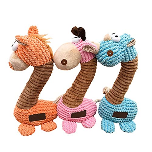 Juguetes para perros para perros pequeños, juguetes de peluche para perros, animales de jirafa, juguetes para perros chirriantes, juguetes para masticar cachorros, juguetes interactivos para perros