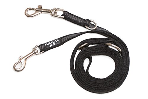 Julius-K9 218GM-DP - Correa de Perro del Estupendo, Negro (Negro - Gris), 14 mm x 2,2 m, 1 unidad