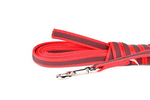 Julius-K9 218GM-R-3 - Correa de Perro del Estupendo, Rojo (Rojo-Gris), 14 mm x 3 m, 1 unidad