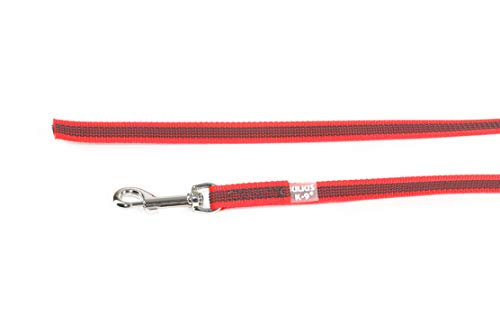 Julius-K9 218GM-R-3 - Correa de Perro del Estupendo, Rojo (Rojo-Gris), 14 mm x 3 m, 1 unidad