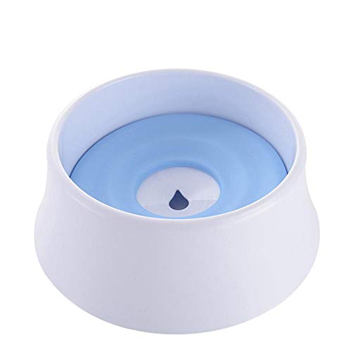 JUNGEN Bebedero Perro Antisalpicadura Bol Cuenco de Agua para Perro Gato Cachorro Flotante Tazón de Bebida para Mascotas 21 * 17 * 8 cm Azul