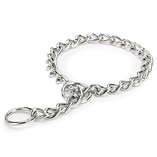 JYHY erros Collares de adiestramiento/Collar Consistent para Perro Collar de Acero Cadena de Metal/Collar Adiestramiento Perro(4.0mm*68cm) Plata