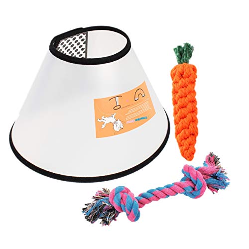 JZK Cono de Mascota plástico Cono de recuperación para Perros y Gatos, Collar Isabelino para Curar heridas para Mascotas, Circunferencia del Cuello: 26-33 cm