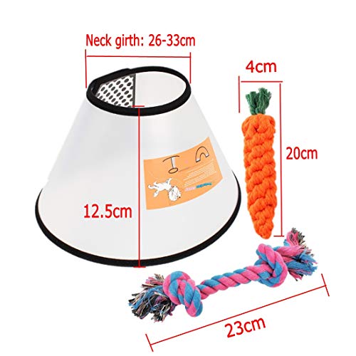 JZK Cono de Mascota plástico Cono de recuperación para Perros y Gatos, Collar Isabelino para Curar heridas para Mascotas, Circunferencia del Cuello: 26-33 cm