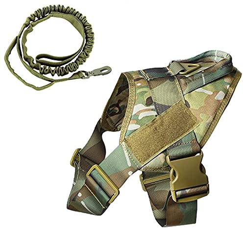 K9 - Arnés táctico para perro militar, chaleco de entrenamiento Molle ajustable, arnés K9 con mango (camuflaje, S)