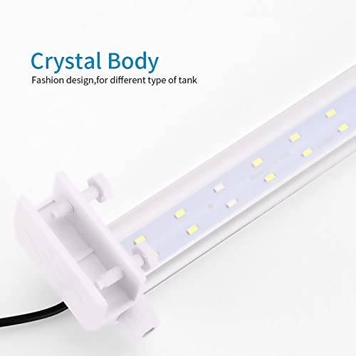 Kabxhueo Luz LED Acuario de Pinza luz con Clip para pecera LED Acuario de Pinza con Luz Azul y Blanco Luz LED Acuario Plantado Iluminación LED para Acuarios Plantados,22cm（8W）