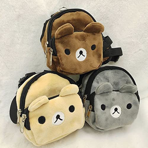 KALUO 1 unids dibujos animados para cachorro con arnés correa ajustable mochila para perros transportadores de viaje para mascotas suministros para perros bolsa de aperitivos para mascotas (gris)