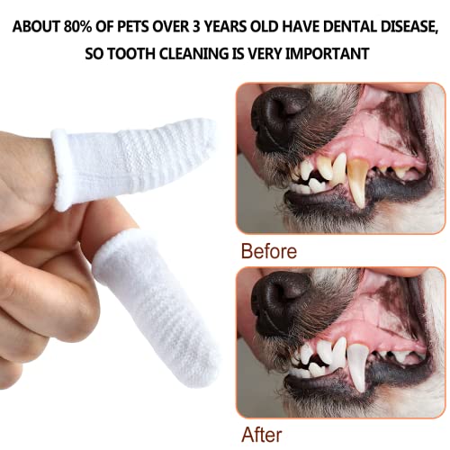 KATELUO 4 piezas de cepillo de dientes para perros, cepillo de dientes para gatos, cepillo de dientes para perros apto para gatos pequeños y perros domésticos para cepillarse los dientes (4 Piezas)