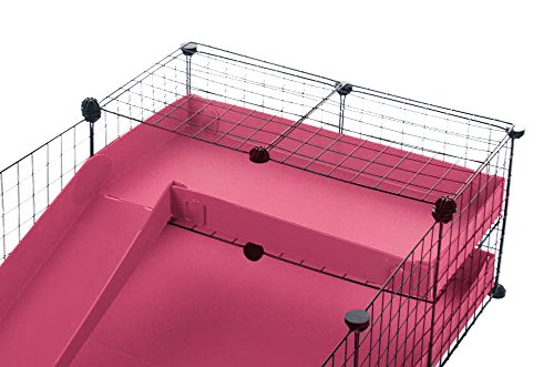 Kavee Cavy Jaula Coroplast Metal Rejilla modular Loft Rampe Fondo Accesorio Rongador Cobaya, Conejo NAC (Rosa)