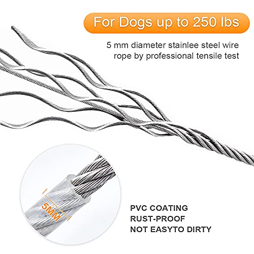 Kdsvakd Tresbro Cable para Atar Perro, 9M (30 pies) Cable para Atar Resistente Cable para Perros de hasta 250 Libras