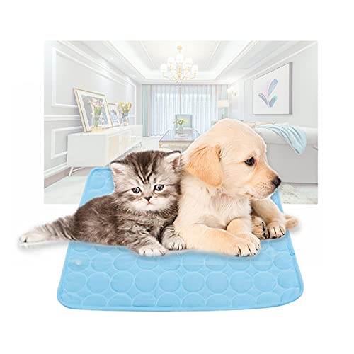 Kennelmat Bed Summer Pet Cooling Mats Perros Summer Dog Bed Small Medium Large Dogs Gatos Pet Cool Sofá Cojín Colchón para Gato 70X56Cm Azul