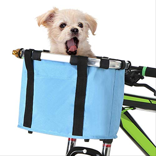 KIFFAY Folding Bike Basket Small Pet Cat Dog Carrier Bag Desmontable Bicycle Handlebar Front Basket Ciclismo Bolso Delantero Bolso Cachorro opción 2