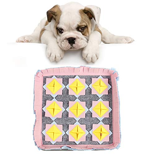 KinderALL Alfombra Olfativa Perros Alfombra Olfato Perro Tapete de Entrenamiento para Cachorros Perro Snuffle Manta para Perros Perro Interactivo Juguetes Pink