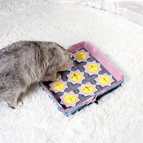 KinderALL Alfombra Olfativa Perros Alfombra Olfato Perro Tapete de Entrenamiento para Cachorros Perro Snuffle Manta para Perros Perro Interactivo Juguetes Pink