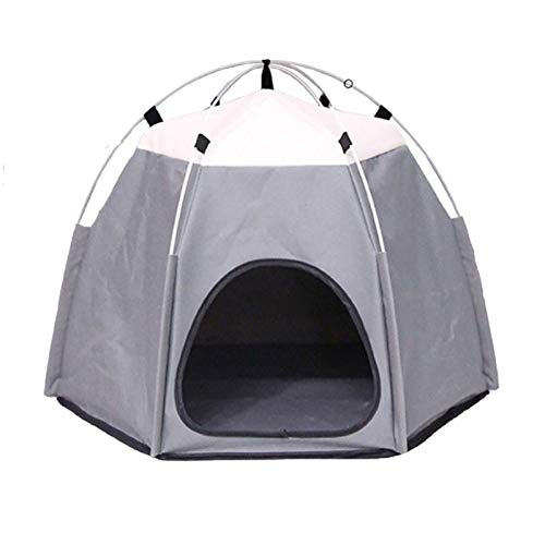 KingbeefLIU Casa De Mascotas Al Aire Libre Interior Portátil Plegable Lavable Linda Tienda De Campaña para Mascotas para Perros Pequeños Gatos Café Claro