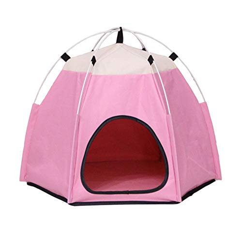 KingbeefLIU Casa De Mascotas Al Aire Libre Interior Portátil Plegable Lavable Linda Tienda De Campaña para Mascotas para Perros Pequeños Gatos Café Claro