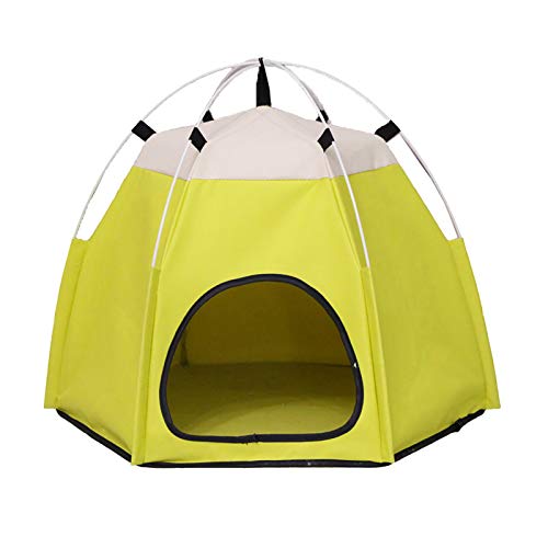 KingbeefLIU Casa De Mascotas Al Aire Libre Interior Portátil Plegable Lavable Linda Tienda De Campaña para Mascotas para Perros Pequeños Gatos Café Claro