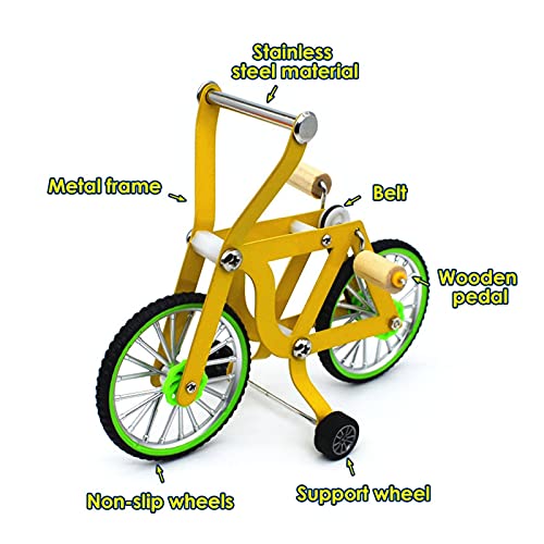 Kinget Juguete Educativo de Bicicleta para Loros, Suministros de Juguetes intelectuales para Entrenamiento de Aves, Juguete Educativo para Habilidades de Escritorio para Loros, Amarillo