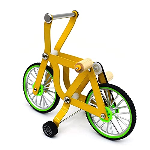 Kinget Juguete Educativo de Bicicleta para Loros, Suministros de Juguetes intelectuales para Entrenamiento de Aves, Juguete Educativo para Habilidades de Escritorio para Loros, Amarillo